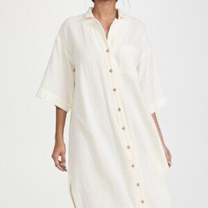 NWT!!! Madewell Double-Gauze Cover-Up Maxi Shirtdress Size Small